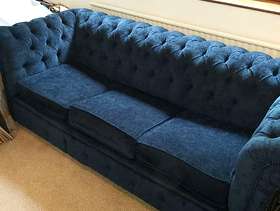 Freecycle Navy buttoned back 3 seater sofa bed