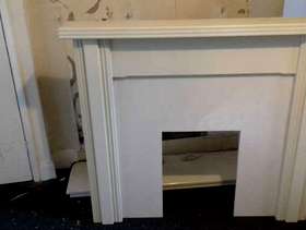 Freecycle Wooden fire surround with granite hearth
