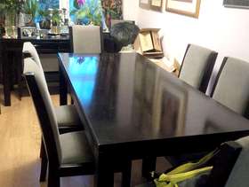 Freecycle Grey sofas, black table,8 chairs and side table