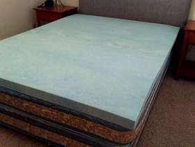Freecycle Queen bed with padded headboard