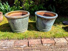 Freecycle Glazed and terracotta flower pots