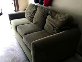 Freecycle Moss green sofa and ottoman