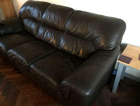 Freecycle Brown Leather Sofa