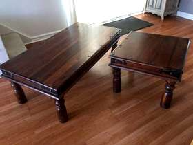 Freecycle 2 solid wood coffee tables