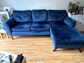 Freecycle L Shaped Chaises Blue velvet sofa