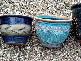 Freecycle 4 glazed plant pots
