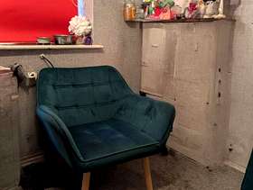 Freecycle Green velour chair