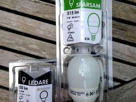 Freecycle 3 x Ikea E14 screw top lightbulbs