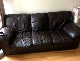 Freecycle Brown Leather Sofa