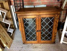 Freecycle Oak Glass Cabinet