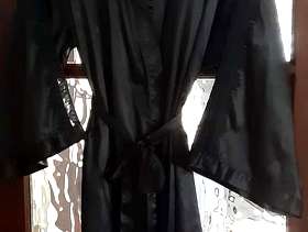 Freecycle La Redoute New Black Satin and Lace Dressing Gown