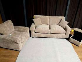 Freecycle 3 Seater Sofa, Armchair And Footstool - Mink.