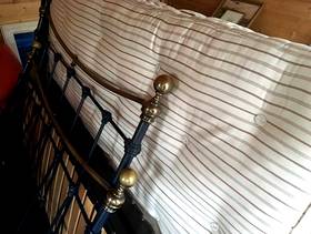 Freecycle Blue framed metal double bed and mattress
