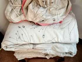 Freecycle A set of heavy cotton light grey curtains