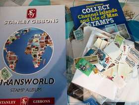 Freecycle Stanley Gibbons stamp album, stamps and stamp hinges