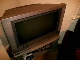 Freecycle 28 inch CRT television (TV) 100hz and stand