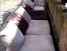 Freecycle L-shaped fabric sofa