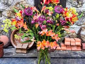 Freecycle Freshly cut flowers in a glass vase
