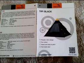 Freecycle Easy camp 4 person tipi tent in black/ orange