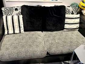 Freecycle Black Leather DFS Sofa
