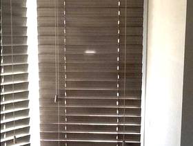 Freecycle Faux wood window blinds x2