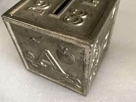 Freecycle 1980s MONEY BOX, IN A CUBE DESIGN WITH ABC 123 ...