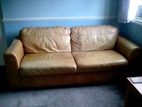 Freecycle 3 seater leather sofa