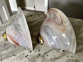 Freecycle Pair of Christopher Wray glass wall uplights