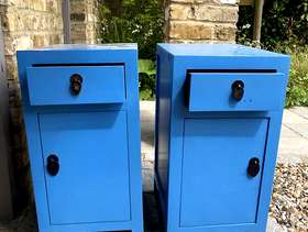 Freecycle Blue wooden bedside units