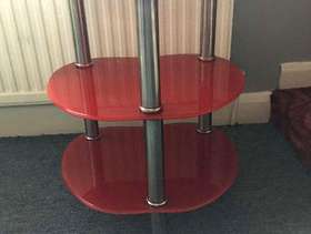Freecycle Red tempered glass table