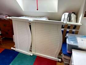 Freecycle Children's White Bead Board Twin Bedframe