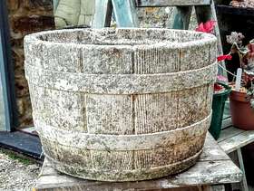 Freecycle Stone barrel shape planter