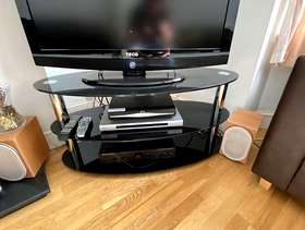 Freecycle Black Glass TV table