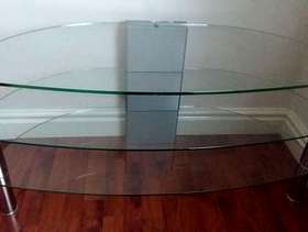 Freecycle Corner glass T.V. and DVD unit