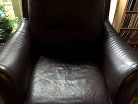 Freecycle Brown Italian leather armchair