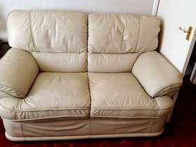Freecycle 2 seater cream leather sofa