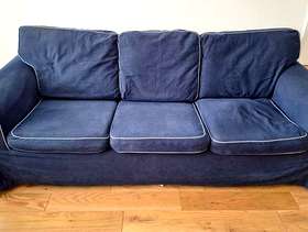 Freecycle Ikea 3-Seater Sofa with Removable Covers and White Piping Detail