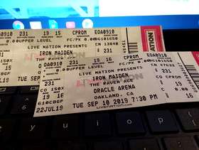 Freecycle Iron Maiden tickets