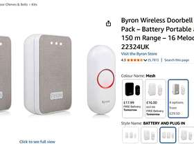 Freecycle Byron Wireless Portable Doorbell Set