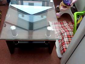 Freecycle Glass coffee table black glass