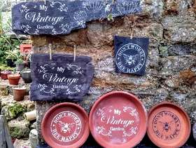 Freecycle Slate and terracotta plaques