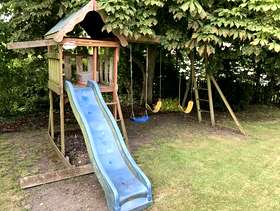 Freecycle Wooden Swing & Slide set