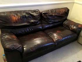 Freecycle Brown Leather Sofa