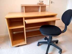 Freecycle Wooden desk and desk chair