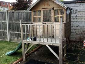 Freecycle BillyOh wooden playhouse plus verandah and slide