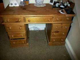 Freecycle Pine Pedestal Desk