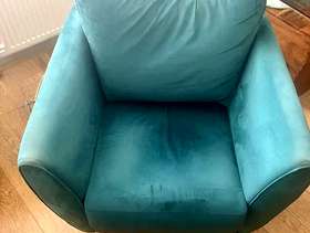 Freecycle Velvet Armchair (teal green)