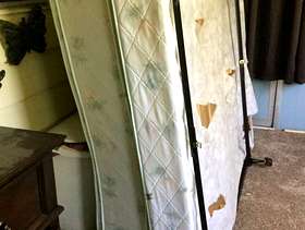 Freecycle Queen size box spring, mattress, and frame