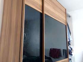 Freecycle Berkeley Black and Walnut Large 2 Door Sliding Wardrobe