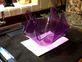 Freecycle Glass vase purple handkerchief shape £15